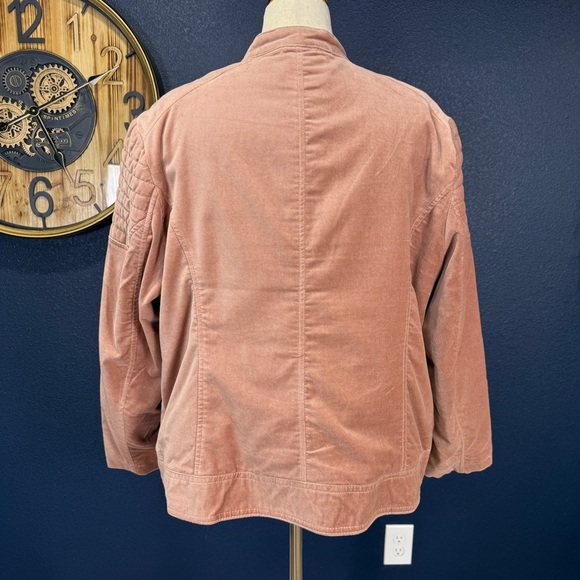 Westport Women's Blush Velvet Moto Jacket Plus Size 3X - Picture 3 of 8